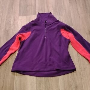 Vibrant Purple and Pink Women's Turtleneck Sweater